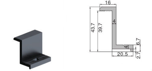 Młynek wykończony Solar End Clamp płaskie dachowe instalacje solarne z nakrętką / śrubą