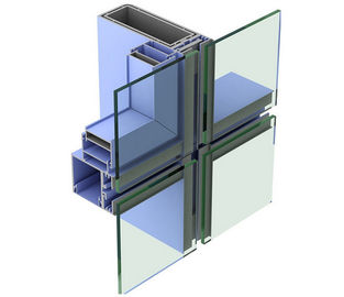 Wytłaczane profile aluminiowe wykończone na srebrne aluminium do ściany szklanej kurtyny
