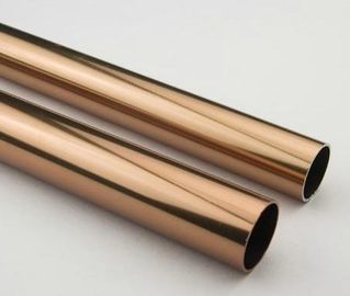 Złota runda anodyzowana rurka aluminiowa, cienka blister z anodowanego aluminium wykończona rurą