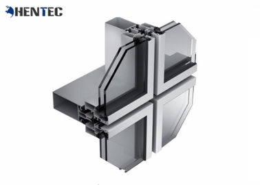 Odporny na korozję aluminiowy profil ściany osłonowej 6063-T5 anodowany / malowany proszkowo